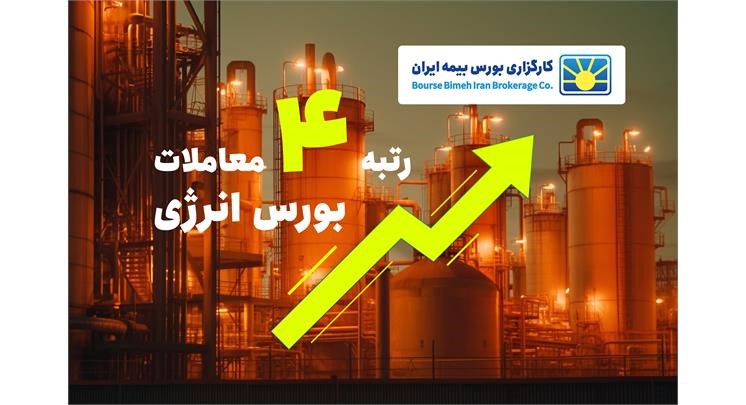 کسب عنوان رتبه ۴ معاملات بورس انرژی توسط شرکت کارگزاری بورس بیمه ایران
